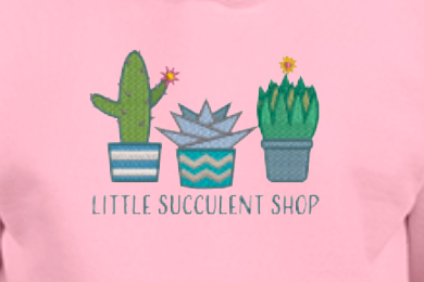 Little Succulent Shop Embroidery Hoodie