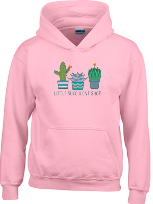 Little Succulent Shop Embroidery Hoodie